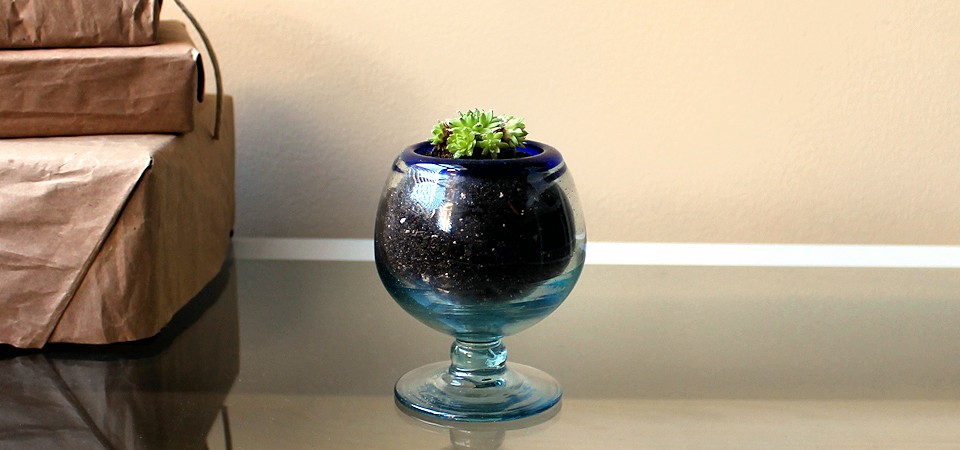 Vintage Blue Goblet