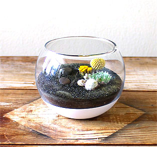 Small Paint Dipped Fish Bowl Terrarium